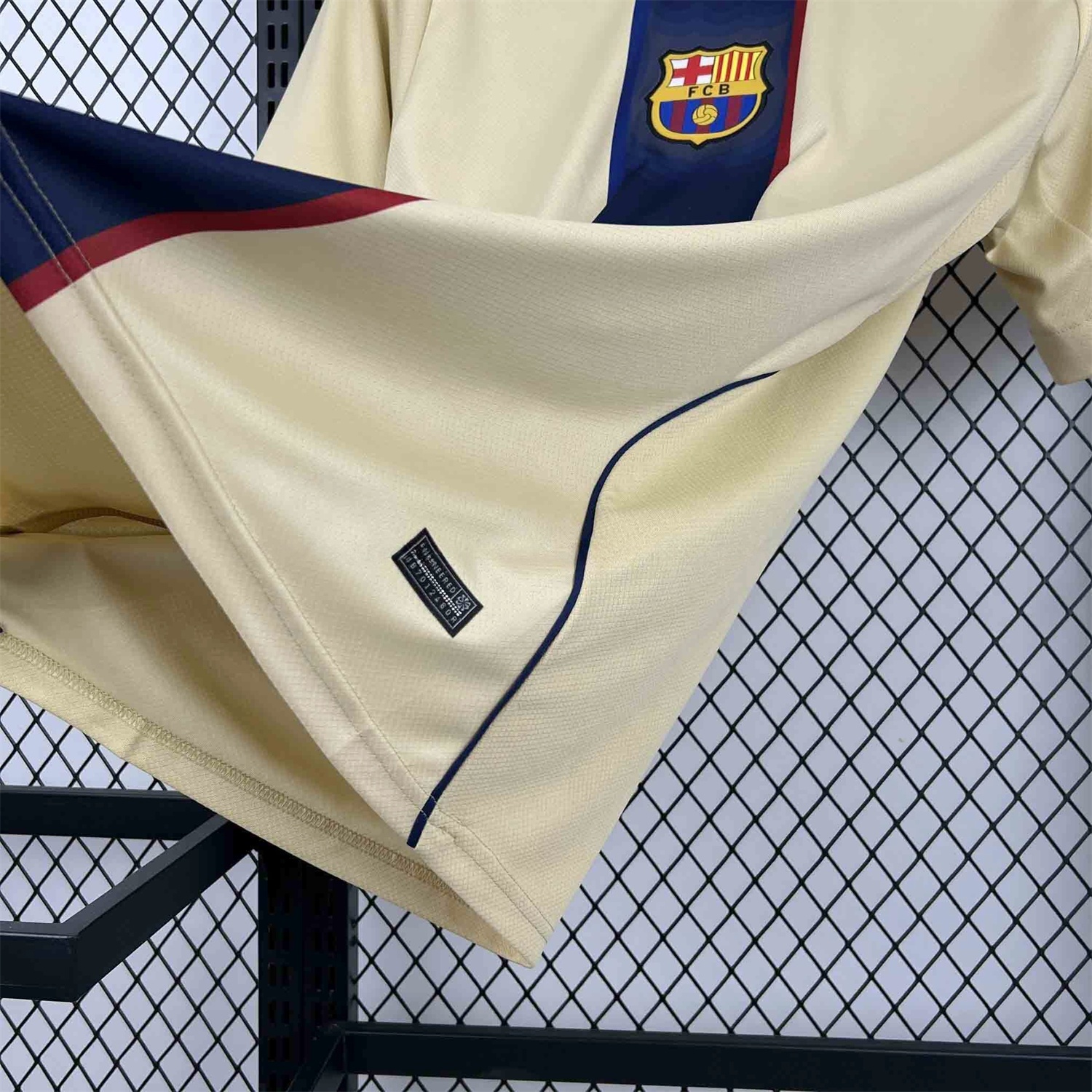 Barcelona 26-27 Blue Vertical Stripes Yellow Jersey - Fans Version - UnitedFutballJersey