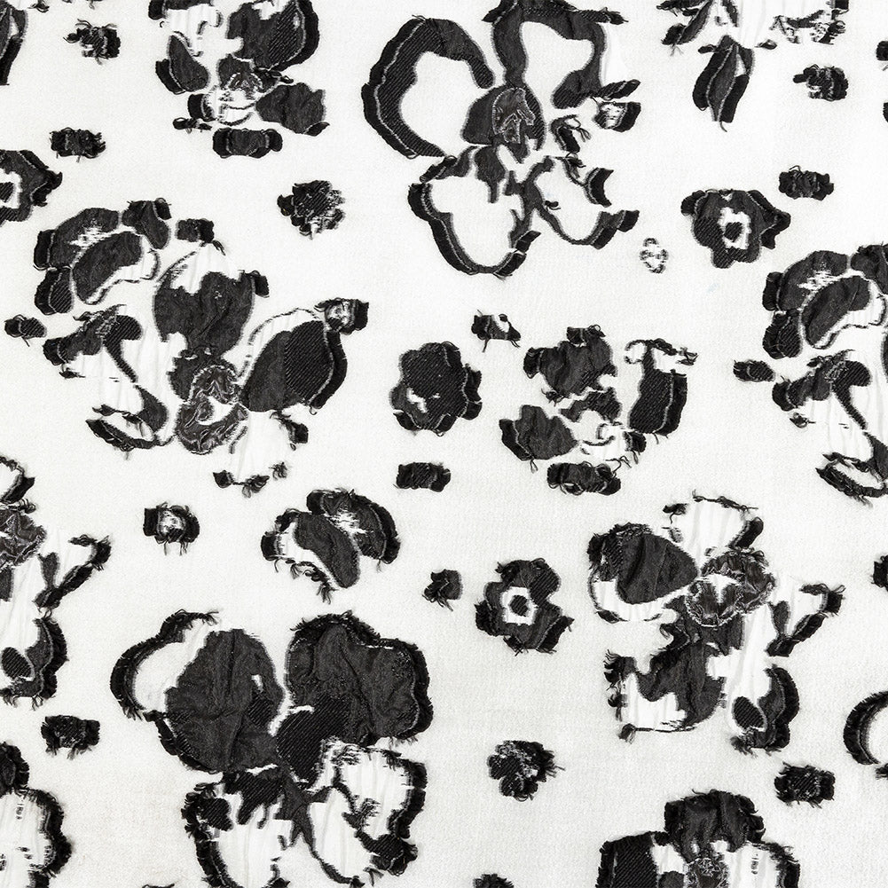 White and Black Floral Luxury Brocade - Joann Fabrics