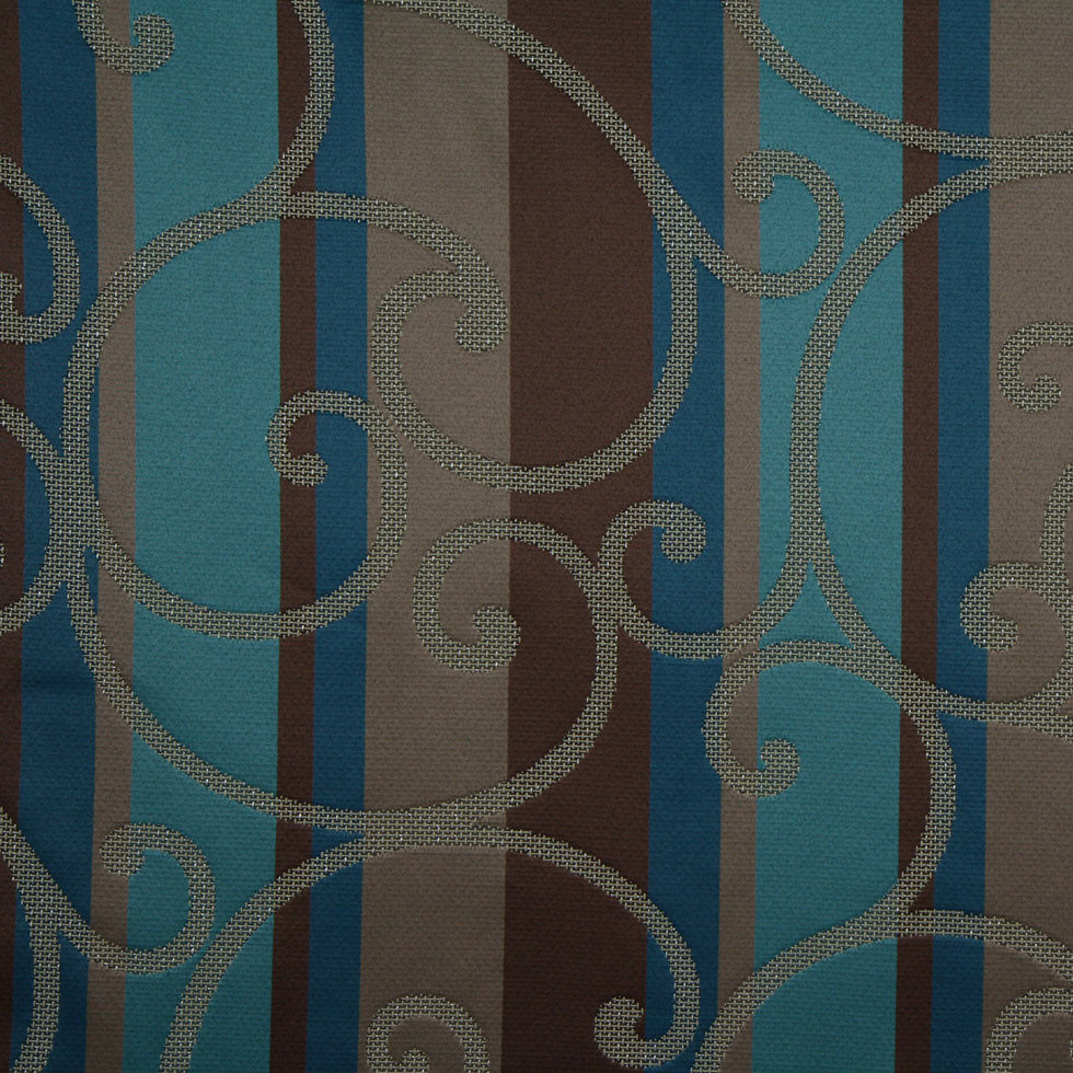 Teal/Constellation Blue/Chocolate/Taupe Swirls Woven - Joann Fabrics