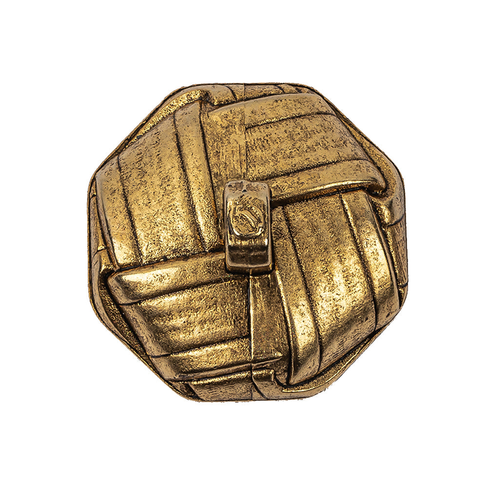 Italian Matte Gold Plated Faux Woven Shank Back Button - 44L/28mm - Joann Fabrics