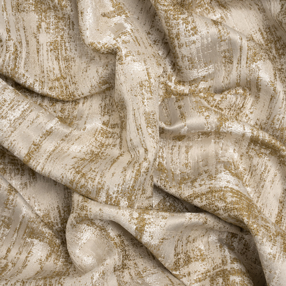 Recycled Polyester Drapery Jacquard - Ochre Abstract Strokes - British Imported - Joann Fabrics