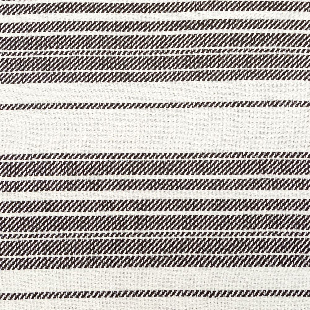 Off-White and Dark Brown Striped Loosely Woven Cotton Twill - Joann Fabrics