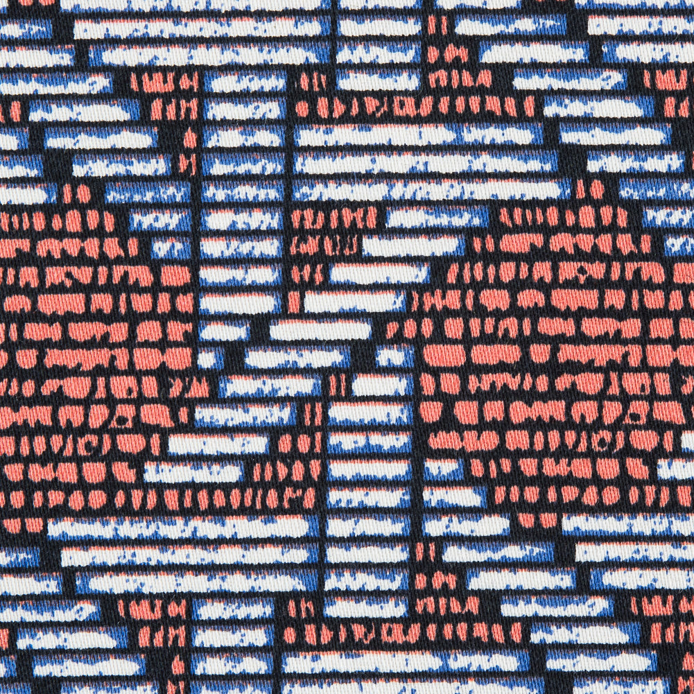 Firecracker Orange Geometric Printed Stretch Cotton Sateen - Joann Fabrics