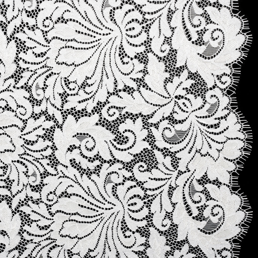 Raschel Lace Panel with Scalloped Finished Edges - Ivory Ornamental Floral - Joann Fabrics