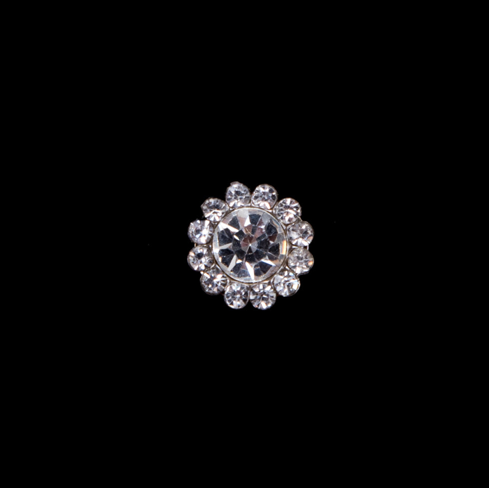 Italian Silver Rhinestone Shank Back Button - 14L/9mm - Joann Fabrics
