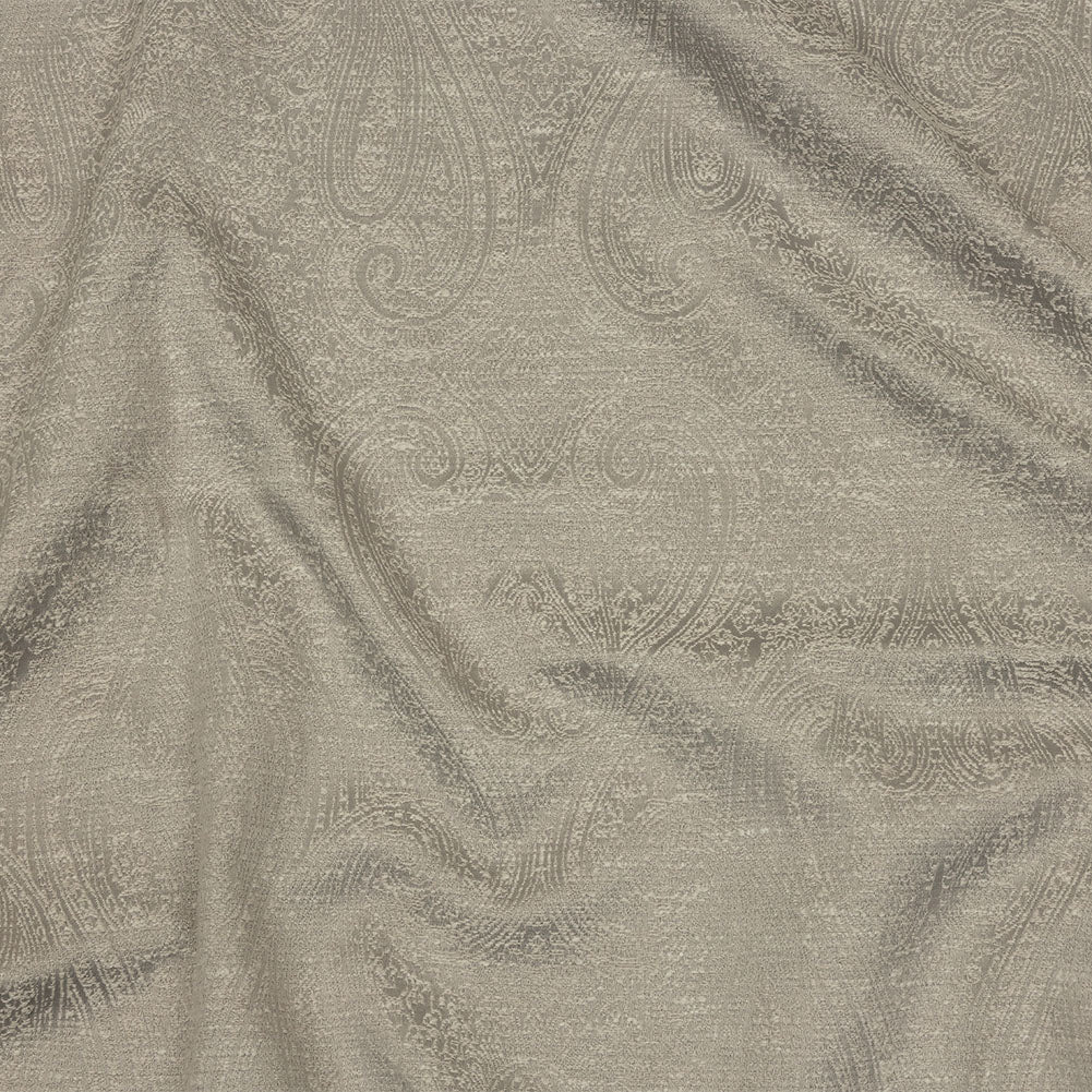 Cotton and Recycled Polyester Drapery Jacquard - Silver Delicate Paisley - British Imported - Joann Fabrics