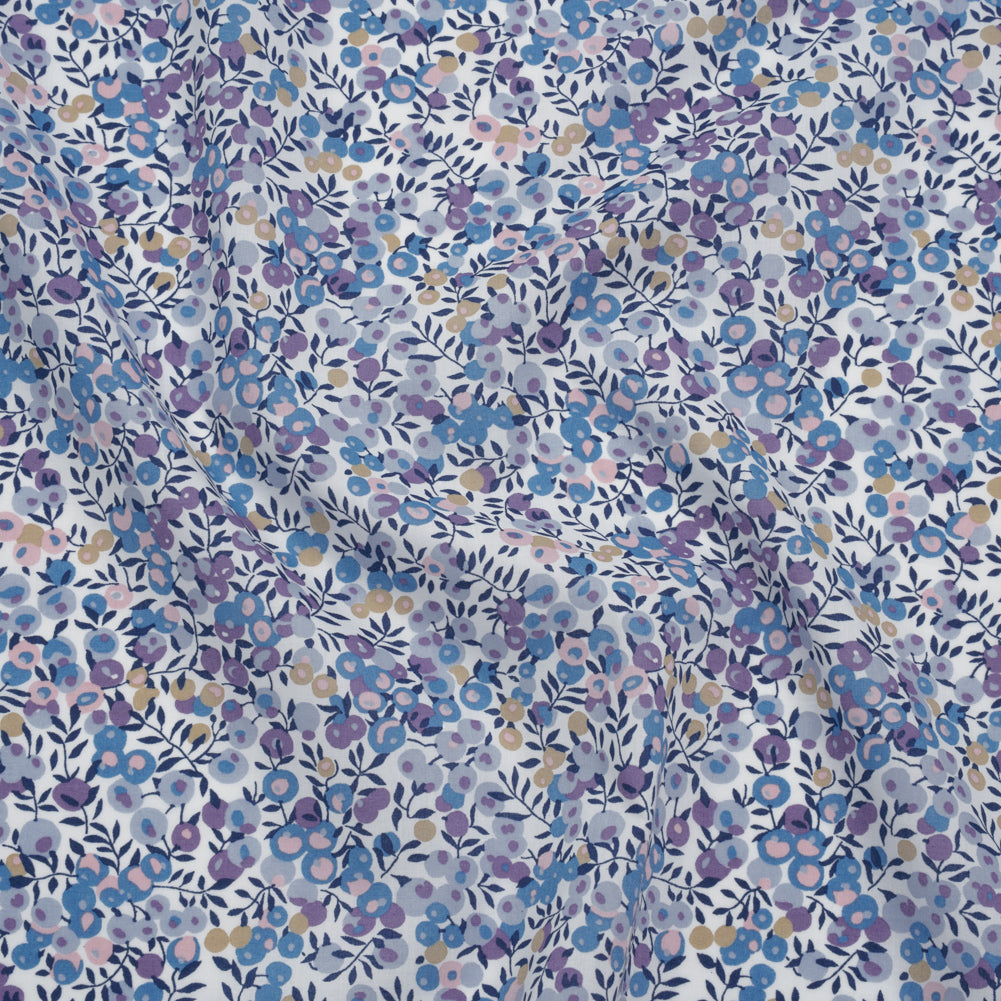 Liberty Fabrics Tana Lawn® - Wiltshire Purple - Lavender, Light Blue and Navy Leaves and Berries - Joann Fabrics