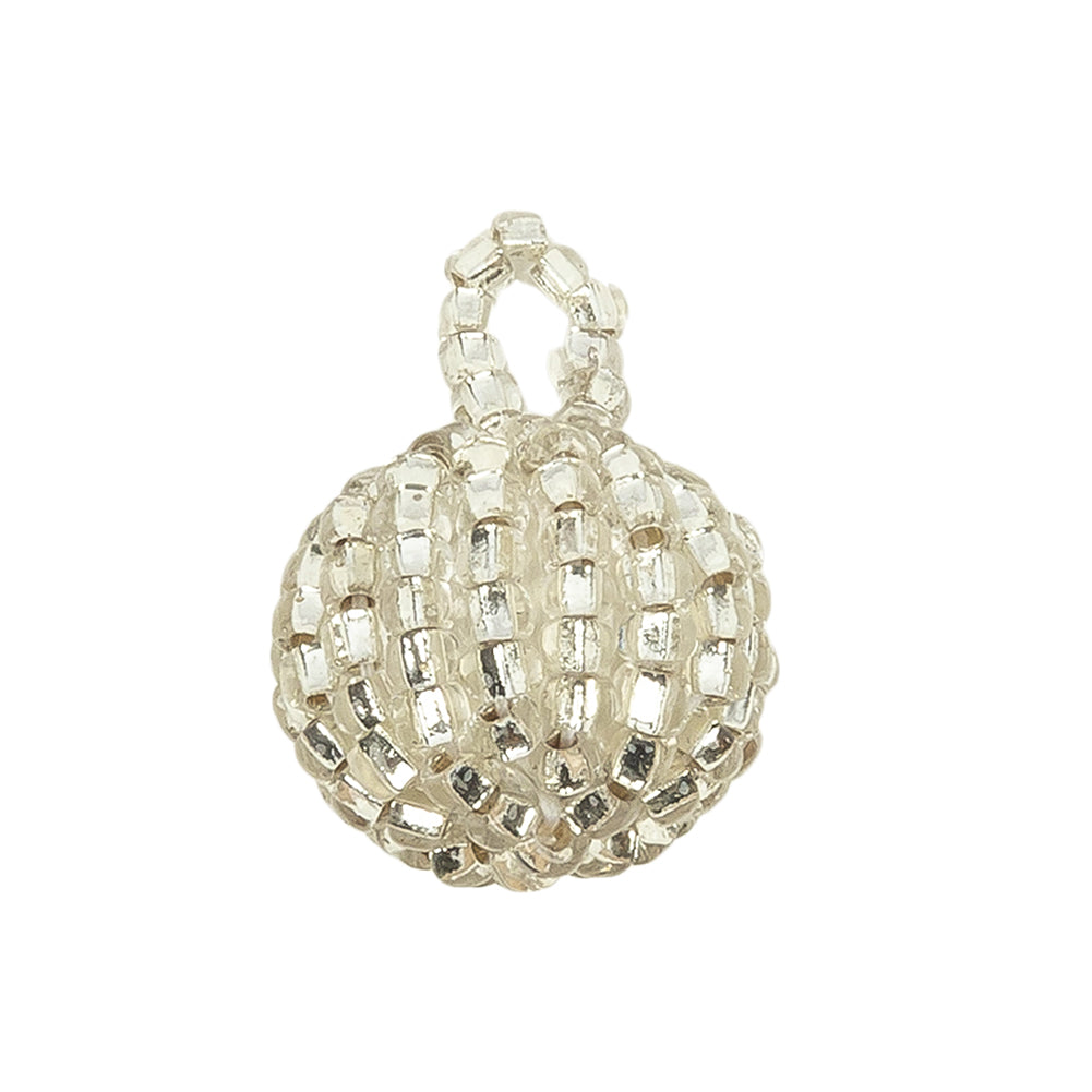 Vintage Silver-Lined Chop Beaded Tassel Applique - 0.5625