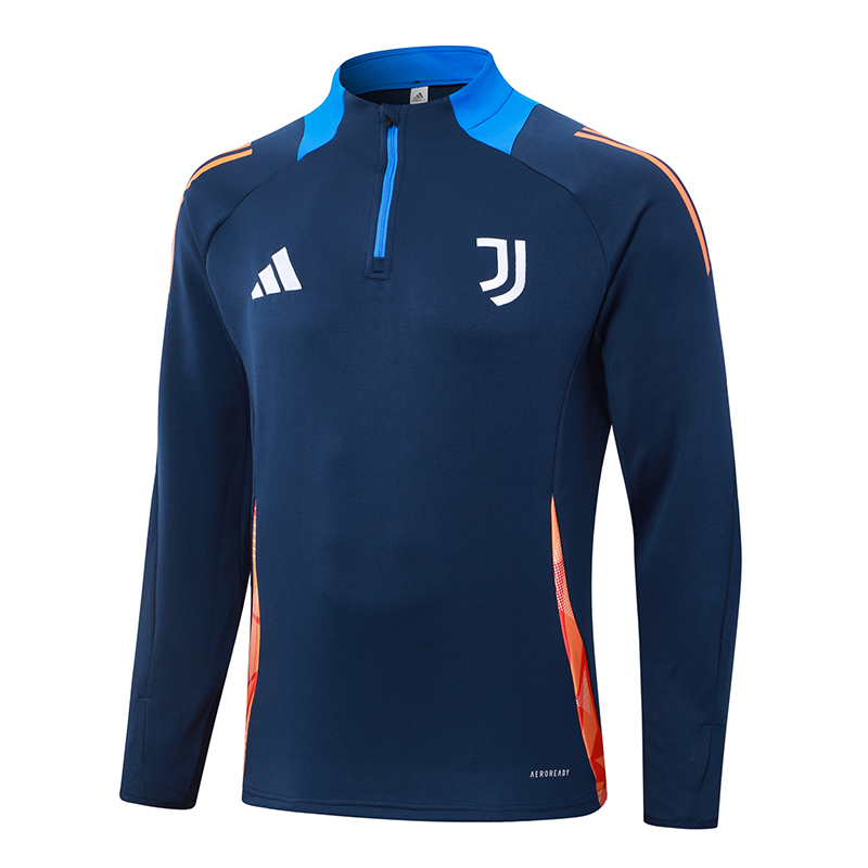 2024/2025 Juventus Half-Pull Training Suit Royal Blue Football Shirt 1:1 Thai Quality Set