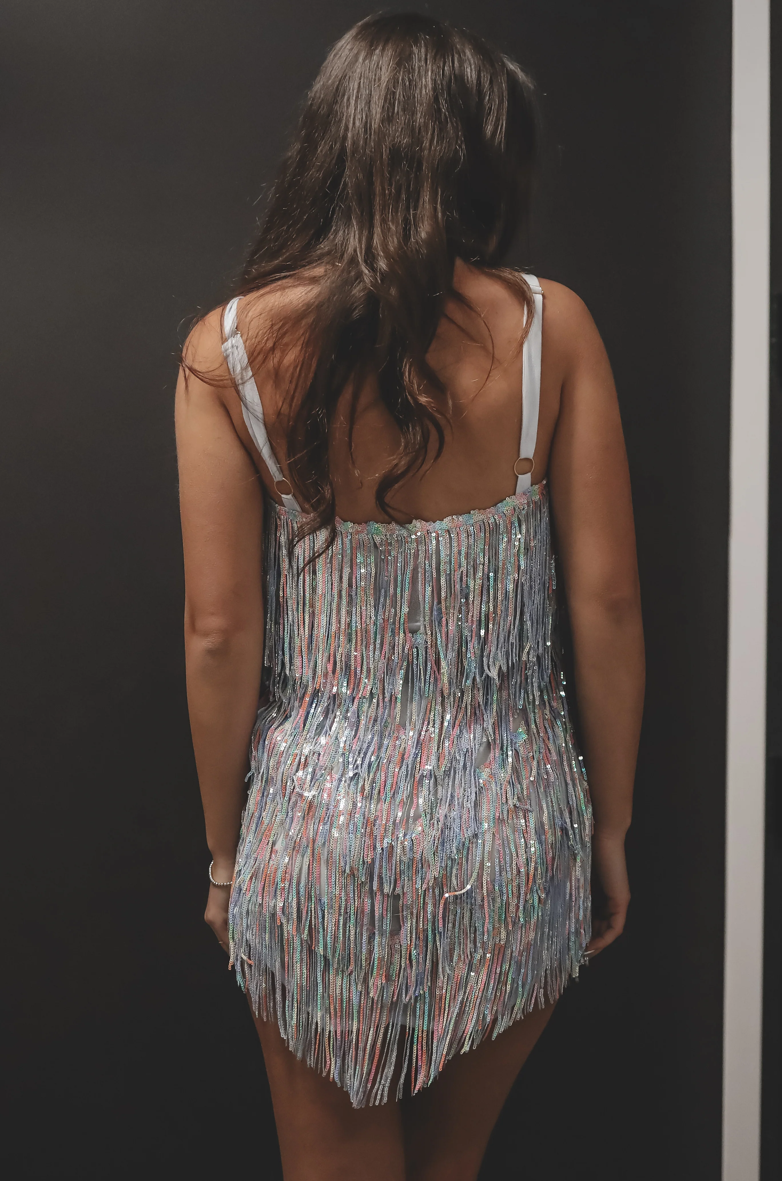 Shake It My Way Short Sequin Fringe Mini Dress