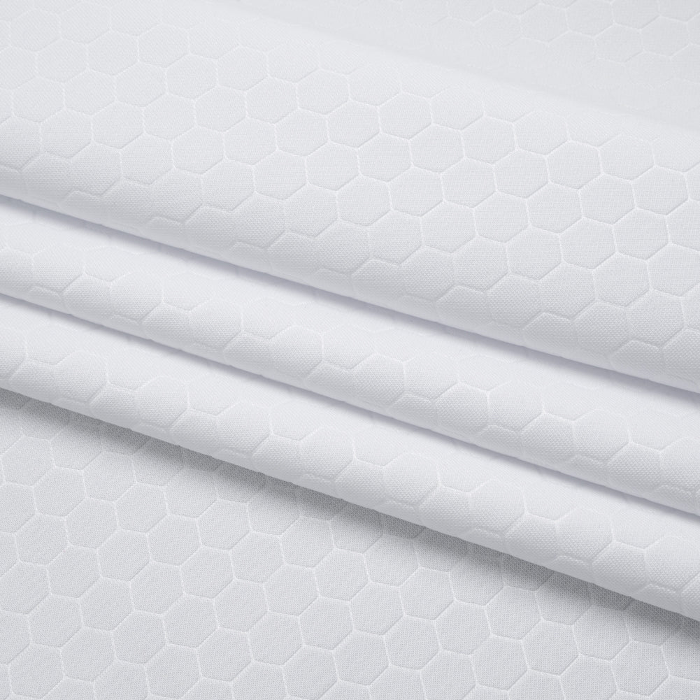 Yaya Han Stretch Scuba Knit - White Hexagons - Cosplay Collection - Joann Fabrics