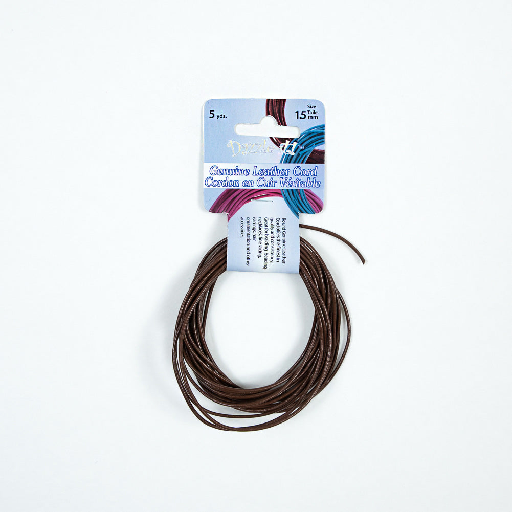 Dazzle-It Brown Genuine Leather Cord - 1.5mm - Joann Fabrics