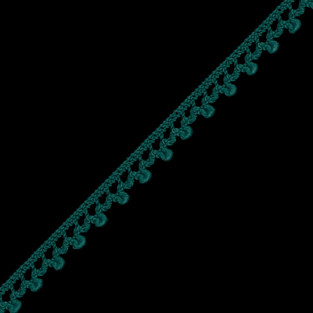 European Kelly Green Dainty Crochet Trim - 5/16
