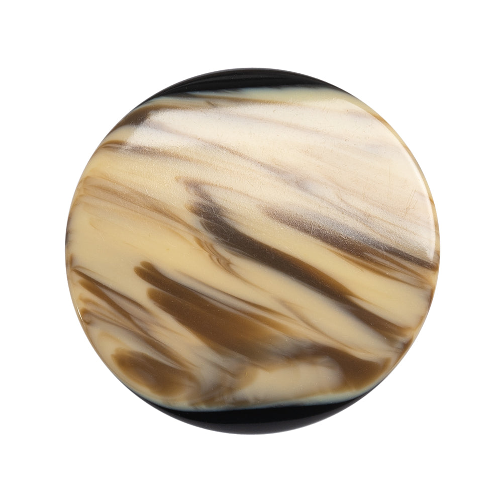 Black, Ivory and Brown Marbled Plastic Shank Back Button - 45L/29mm - Joann Fabrics