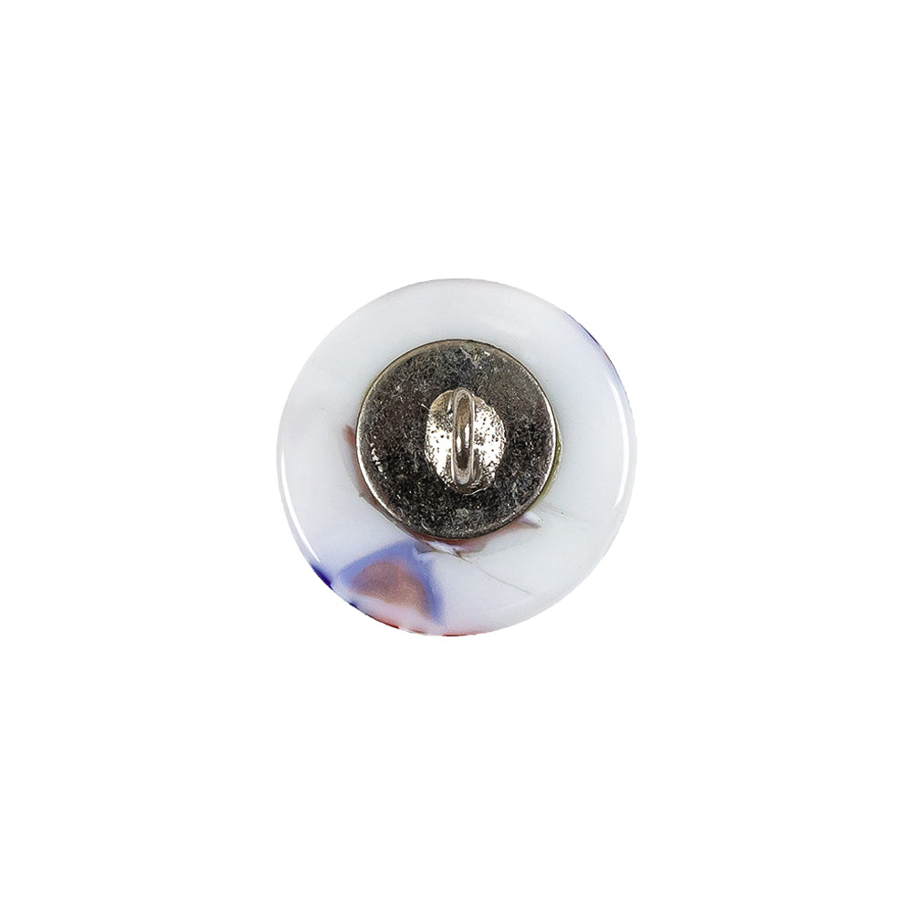 Vintage White, Red and Blue Mosaic Domed Shank Back Glass Button - 24L/15mm - Joann Fabrics