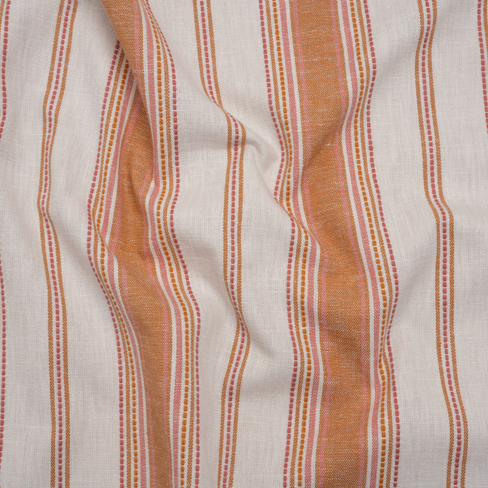 Cotton and Recycled Polyester Woven - Tangerine Tactile Stripes - British Imported - Joann Fabrics