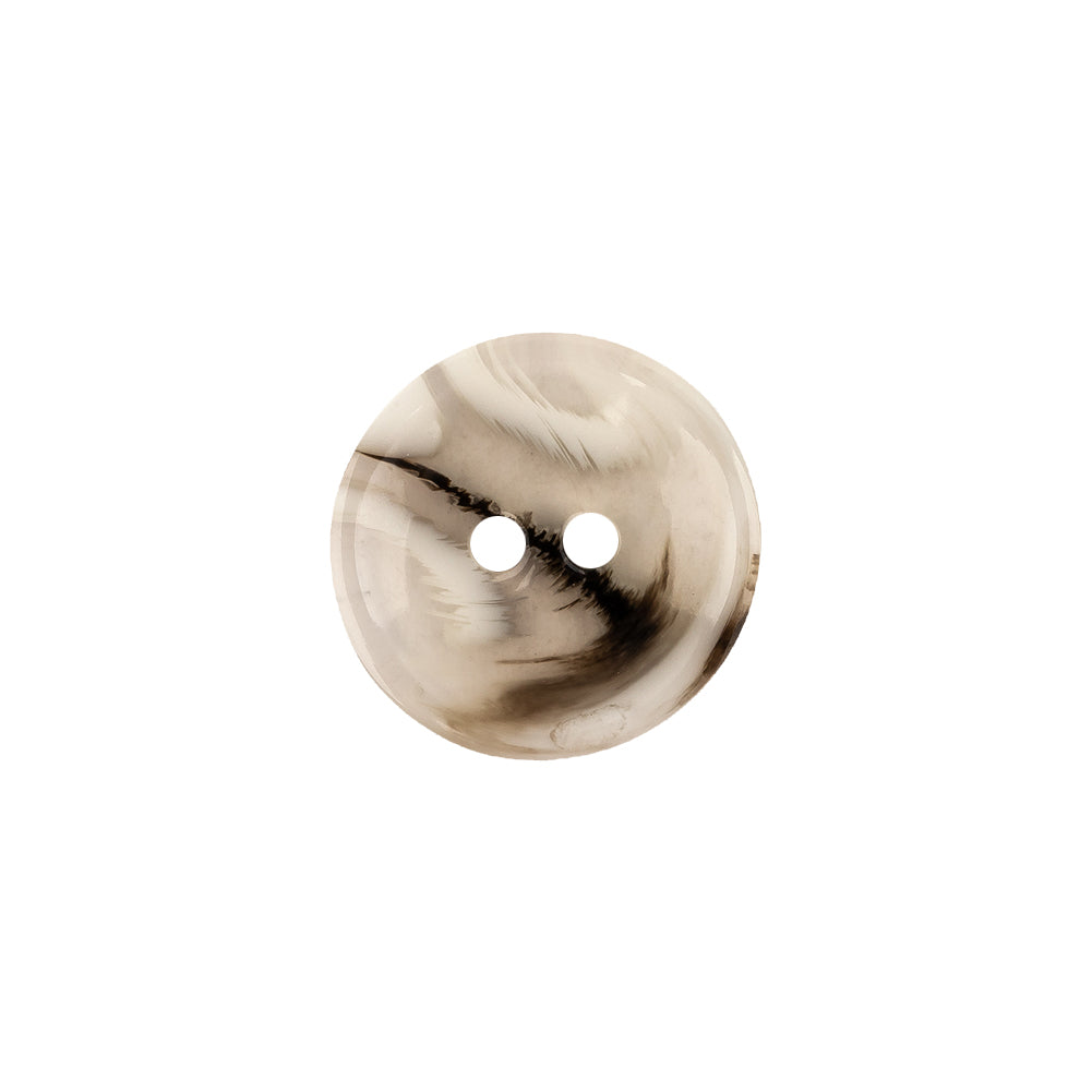 Italian Transparent, Black and Lily White Abstract Swirls Narrow Rimmed Plastic Button - 24L/15mm - Joann Fabrics
