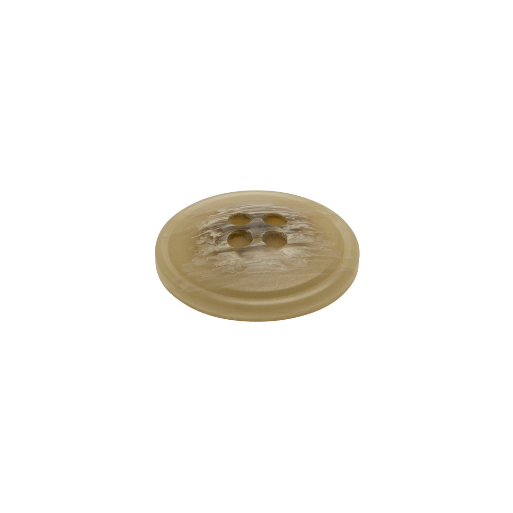 Plastic 4-Hole Button - 24L/15mm - Beige and Brown Striated - Made in Italy - Joann Fabrics