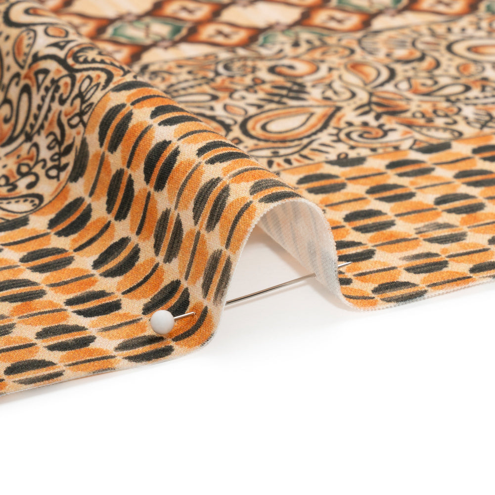 Mood Exclusive Orange Tropic Arrangement Stretch Cotton Sateen - Joann Fabrics