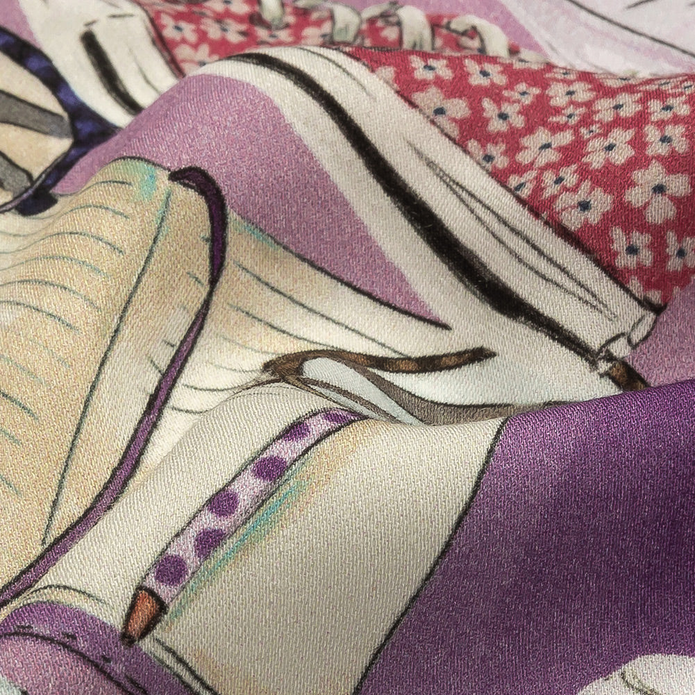 Rayon Challis - Lavender Clothes and Plants - Morning Memory Print - Mood Exclusive Wisteria Collection - Joann Fabrics