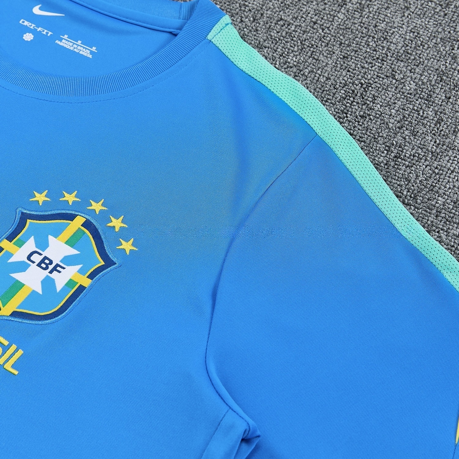 Brazil 2026 Short-Sleeve Training Set - Blue Top & Dark Green Shorts - UnitedFutballJersey