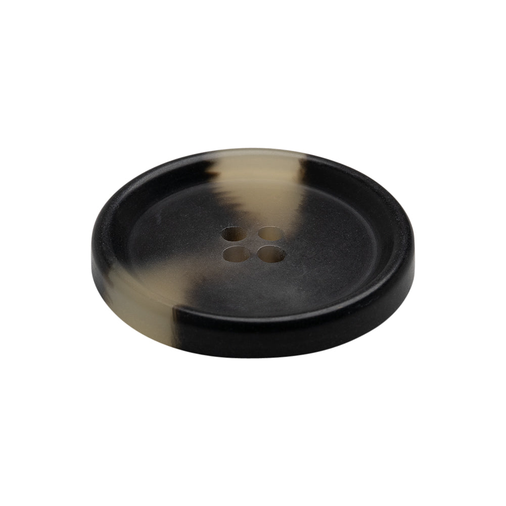 Italian Matte Black and White Rimmed 4-Hole Button - 40L/25.5mm - Joann Fabrics