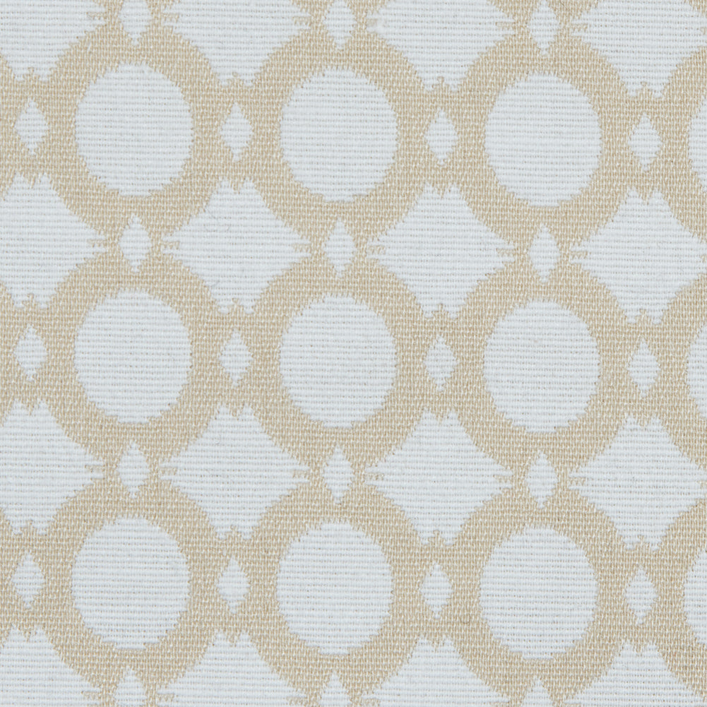 Marzipan and White Geometric Stretch Cotton Jacquard - Joann Fabrics