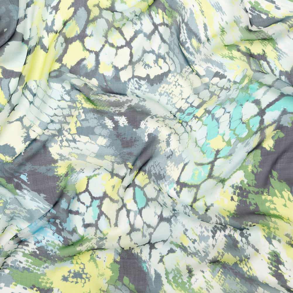 Green and Blue Reptilian Silk Chiffon - Joann Fabrics