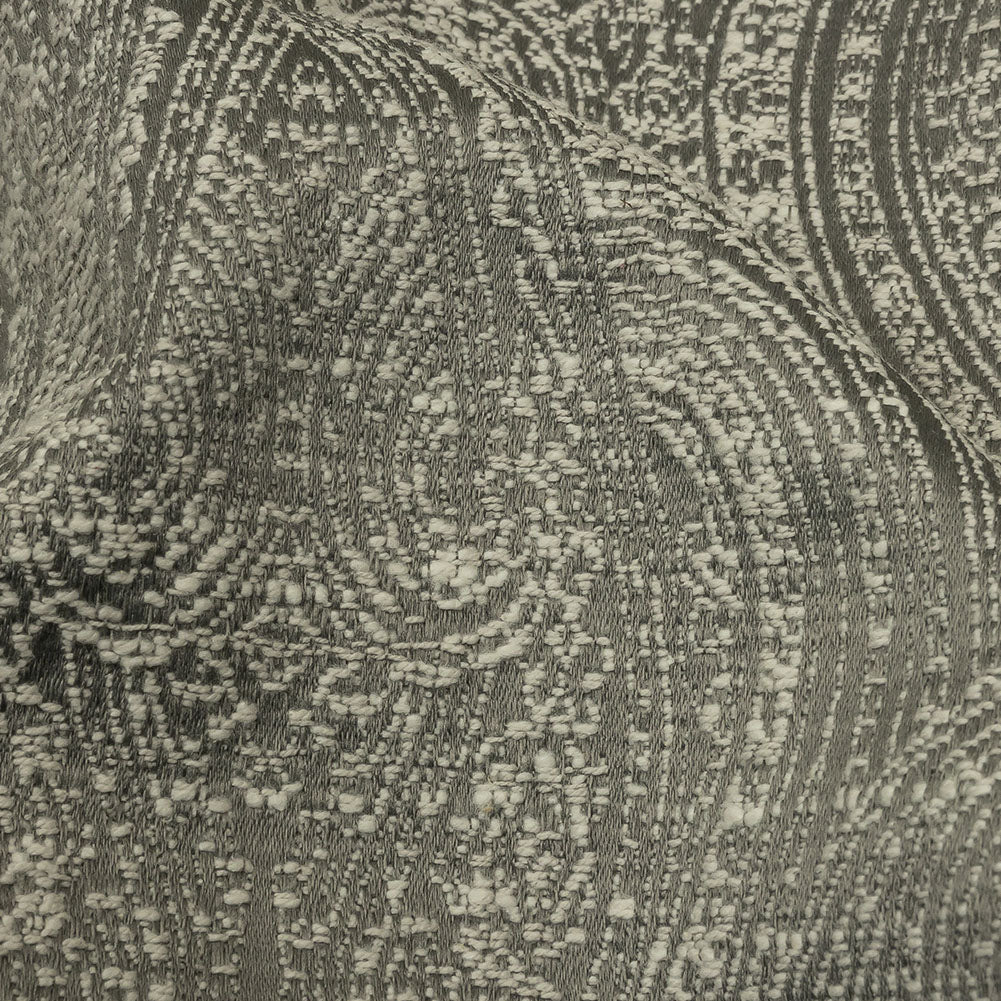 Cotton and Recycled Polyester Drapery Jacquard - Graphite Delicate Paisley - British Imported - Joann Fabrics