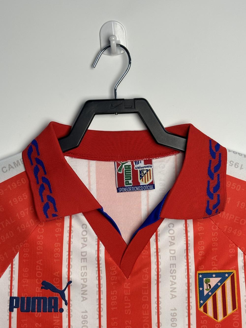 1995/1996 Retro Atletico Madrid Home Soccer Jersey 1:1 Thai Quality