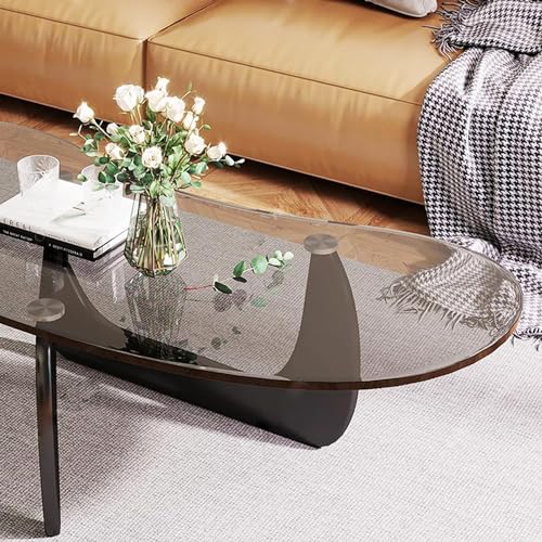 Abstract Center Table Black Modern Coffee Table Abstract Oval Coffee Table Contemporary ...