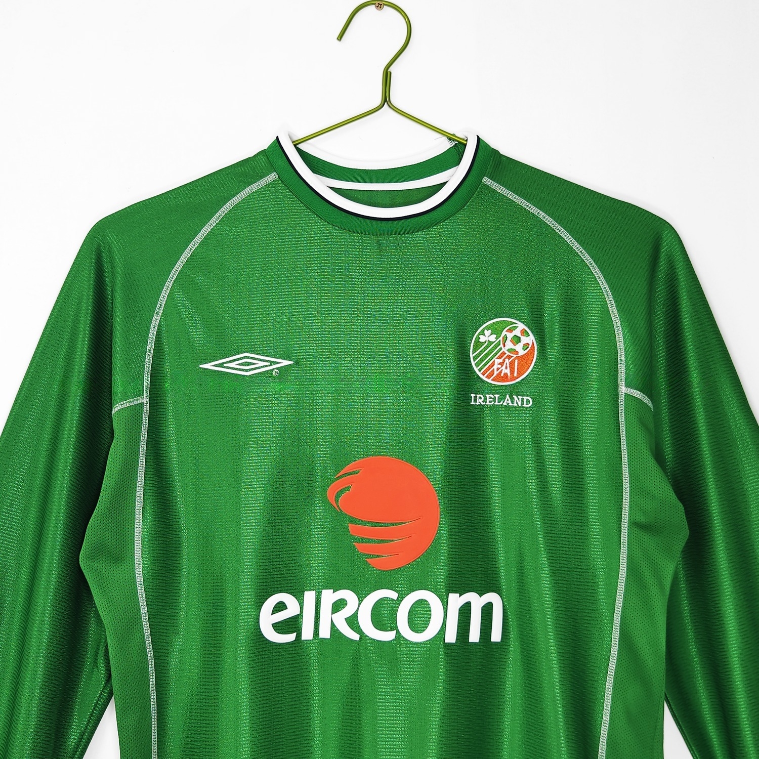 Retro Ireland 2002 Home Long Sleeves Jersey - UnitedFutballJersey