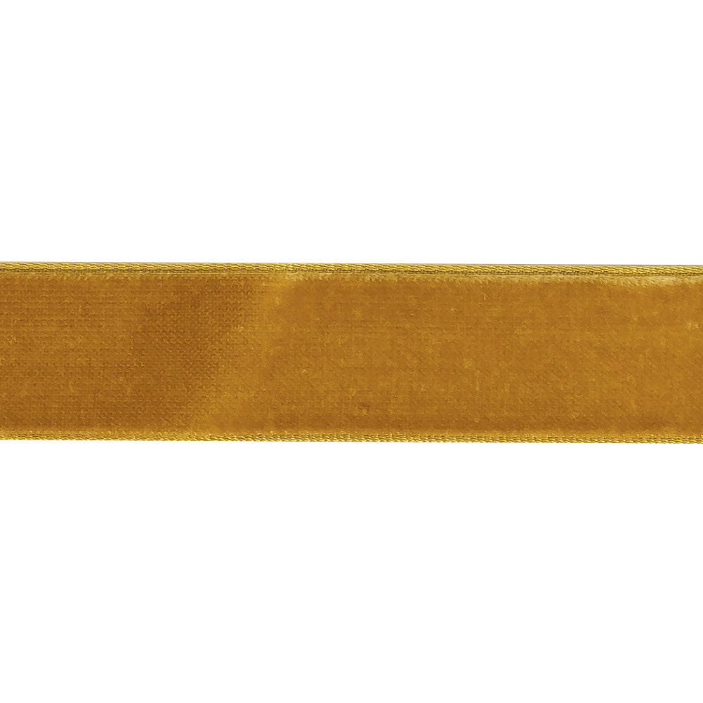 Gold Single Face Velvet Ribbon - 0.875