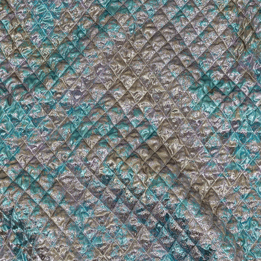 Metallic Silver, Lilac and Sky Diamond Quilted Luxury Brocade - Joann Fabrics