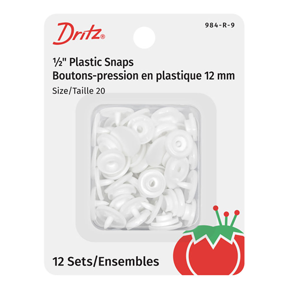 Dritz Plastic Round Snaps - White - 0.5