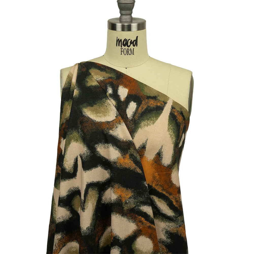 Linen and Rayon Woven - Black and Beige Abstract - From the Earth Print - Mood Exclusive Rockland Collection - Joann Fabrics