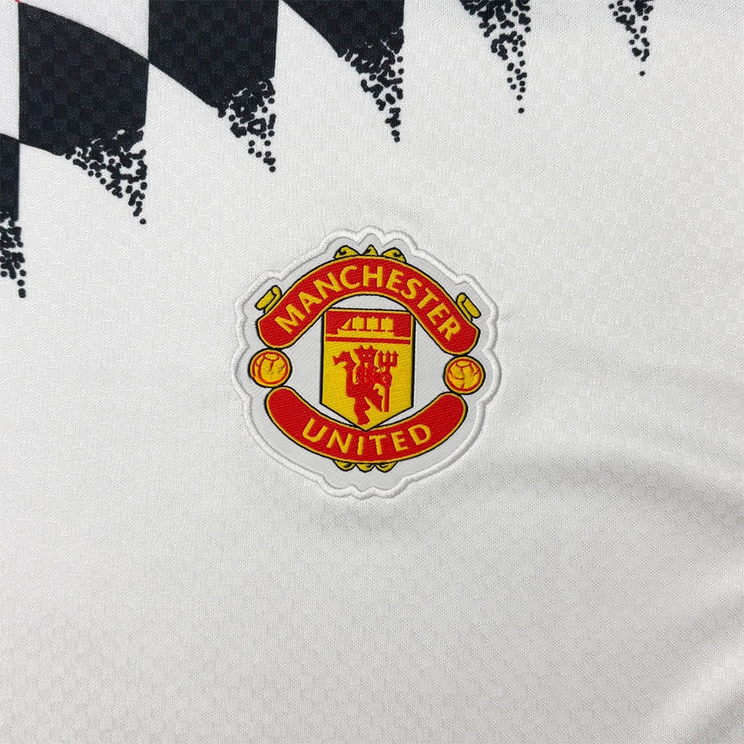 Manchester United 26-27 Inspired Geometric White Retro Style Jersey - Fans Version - UnitedFutballJersey