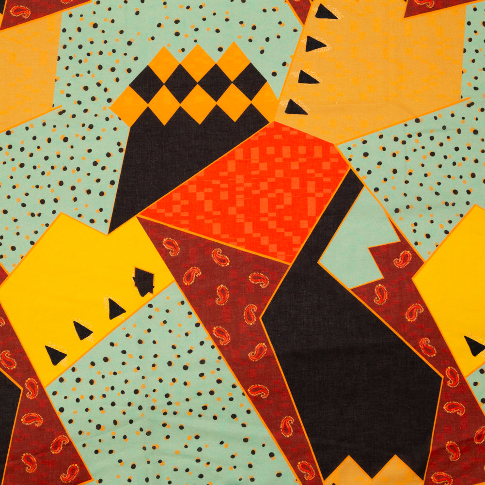 Cotton Voile - Mint, Yellow and Red Geometric - Geometric Playdates Print - Mood Exclusive St. Tropez Collection - Joann Fabrics