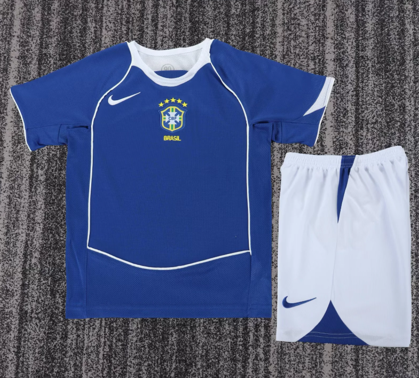 2004 Retro Brazil Away Football Shirt 1:1 Thai Quality Kids Size