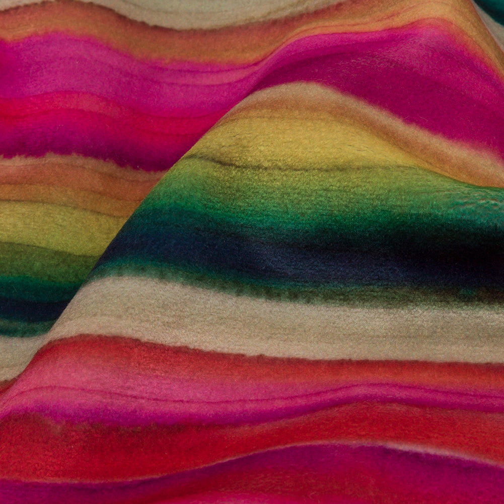 Printed Polyester Velvet - Rainbow Painterly Stripes - British Imported - Joann Fabrics