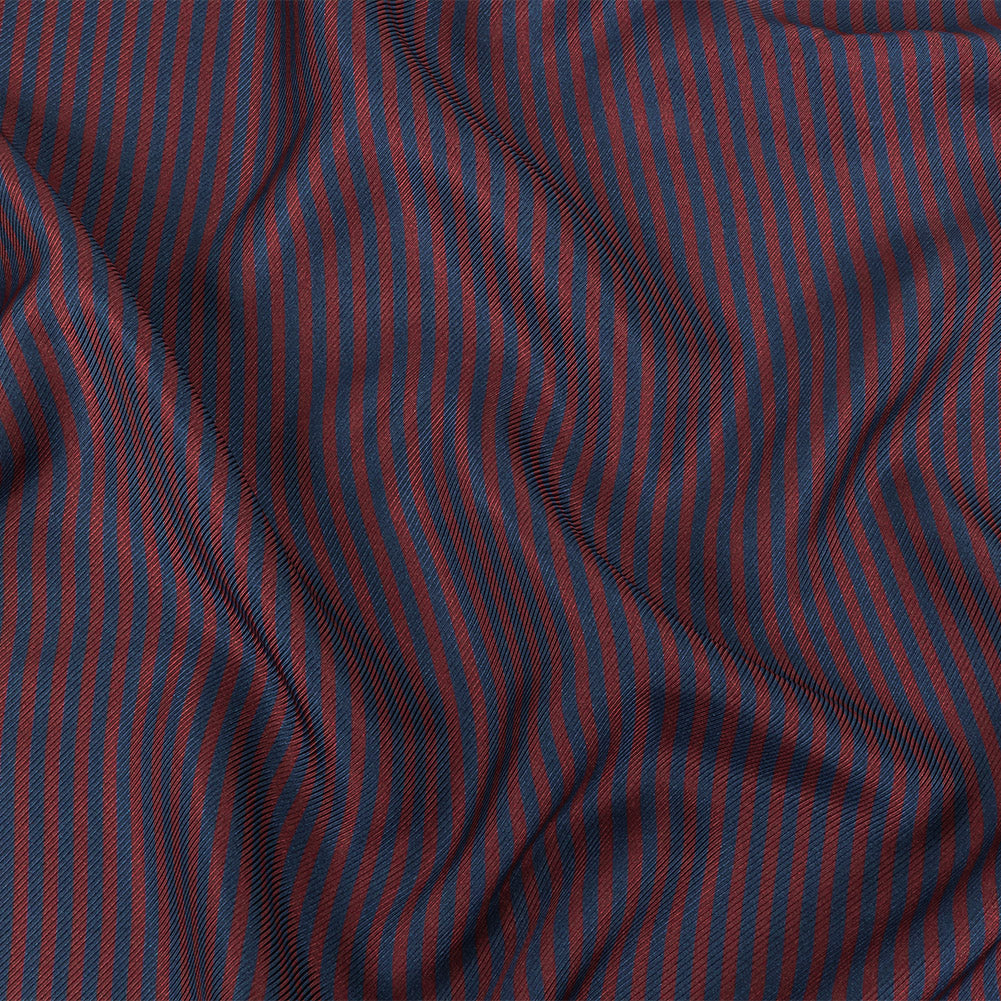 Famous Australian Designer Moonlit Ocean and Chocolate Truffle Candy Striped Viscose and Silk Twill - Joann Fabrics