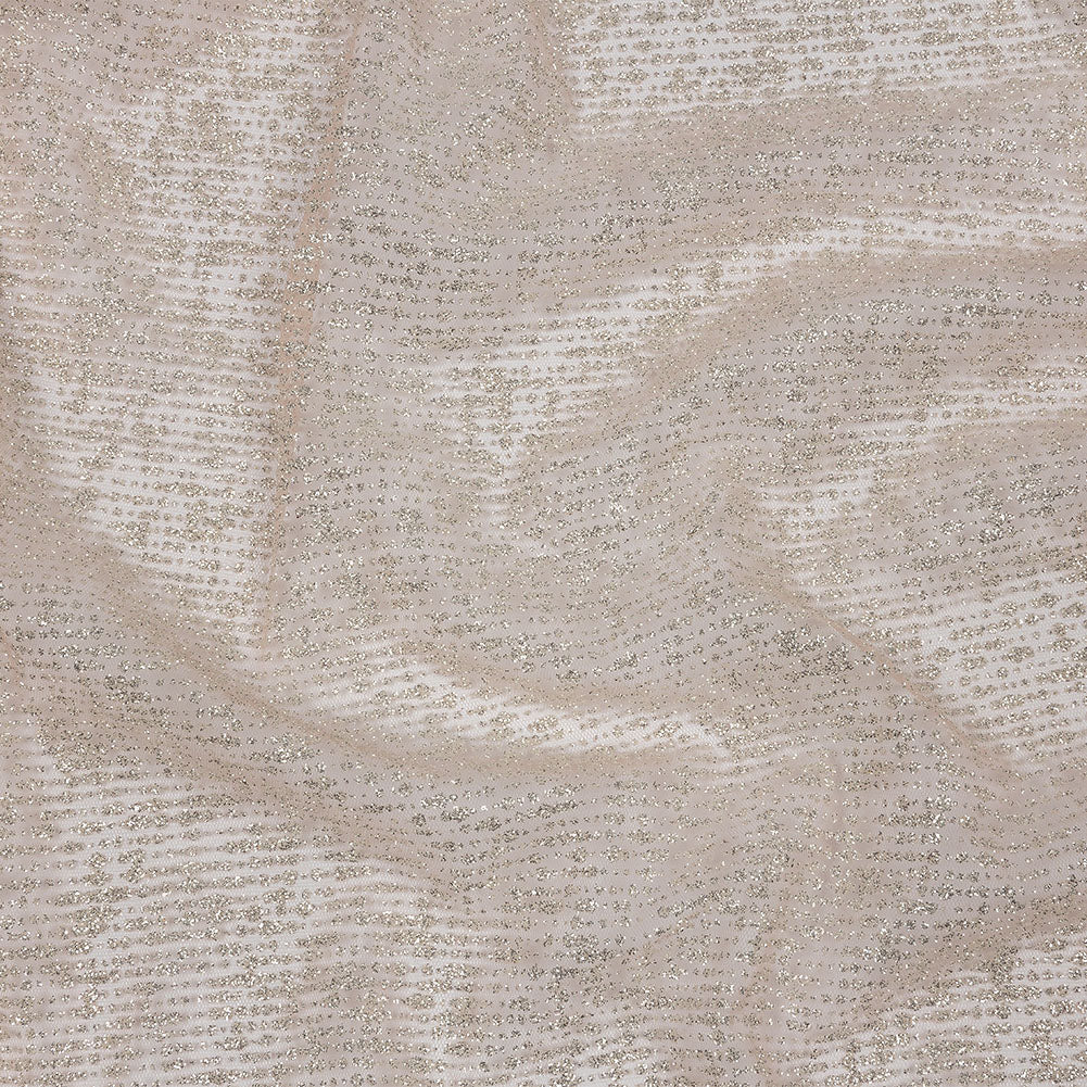 Glitter Tulle - Salmon and Silver Abstract Striations - Flare Collection - Joann Fabrics