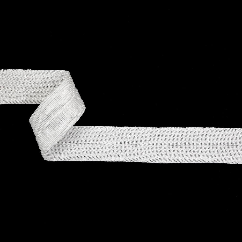 White Rayon Foldover Knit Trim - 1.25