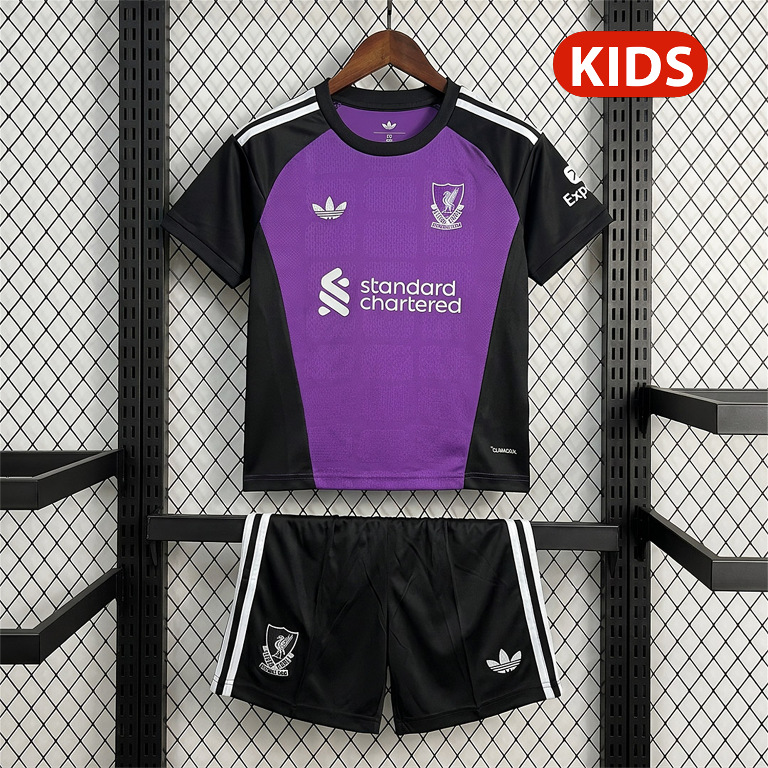 Liver.pool 26-27 Purple Black Goalkeeper Kids Kit - UnitedFutballJersey