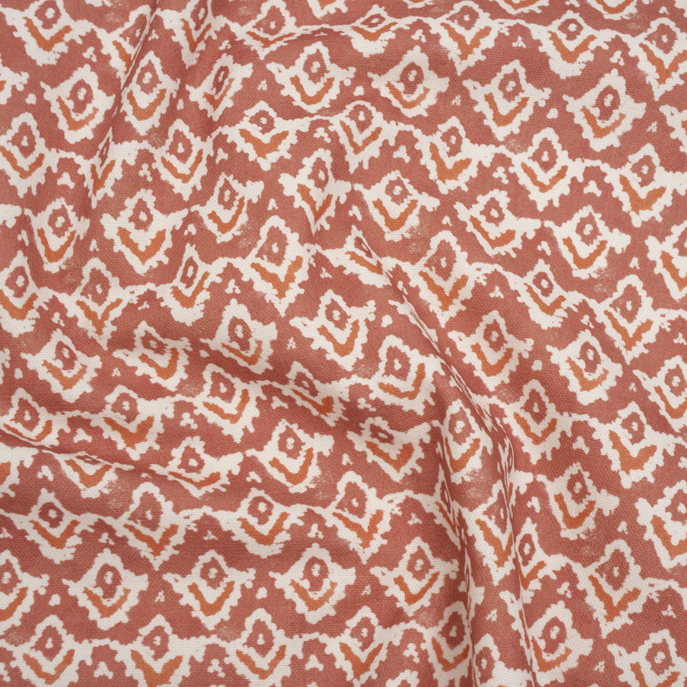 Cotton and Linen Canvas Print - Raspberry Rows of Diamonds - British Imported - Joann Fabrics