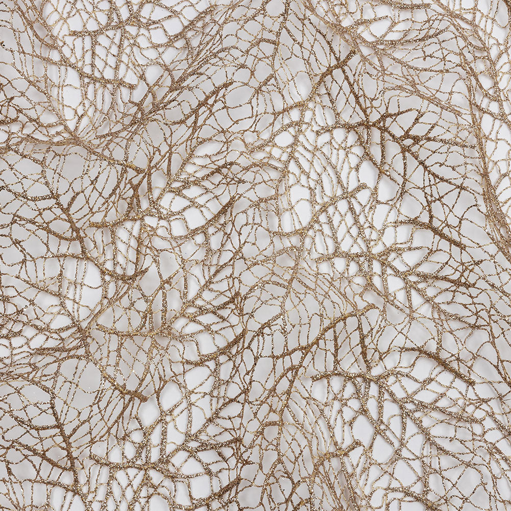 Guipure Lace with Glitter - Warm Beige Webbed Branches - Joann Fabrics
