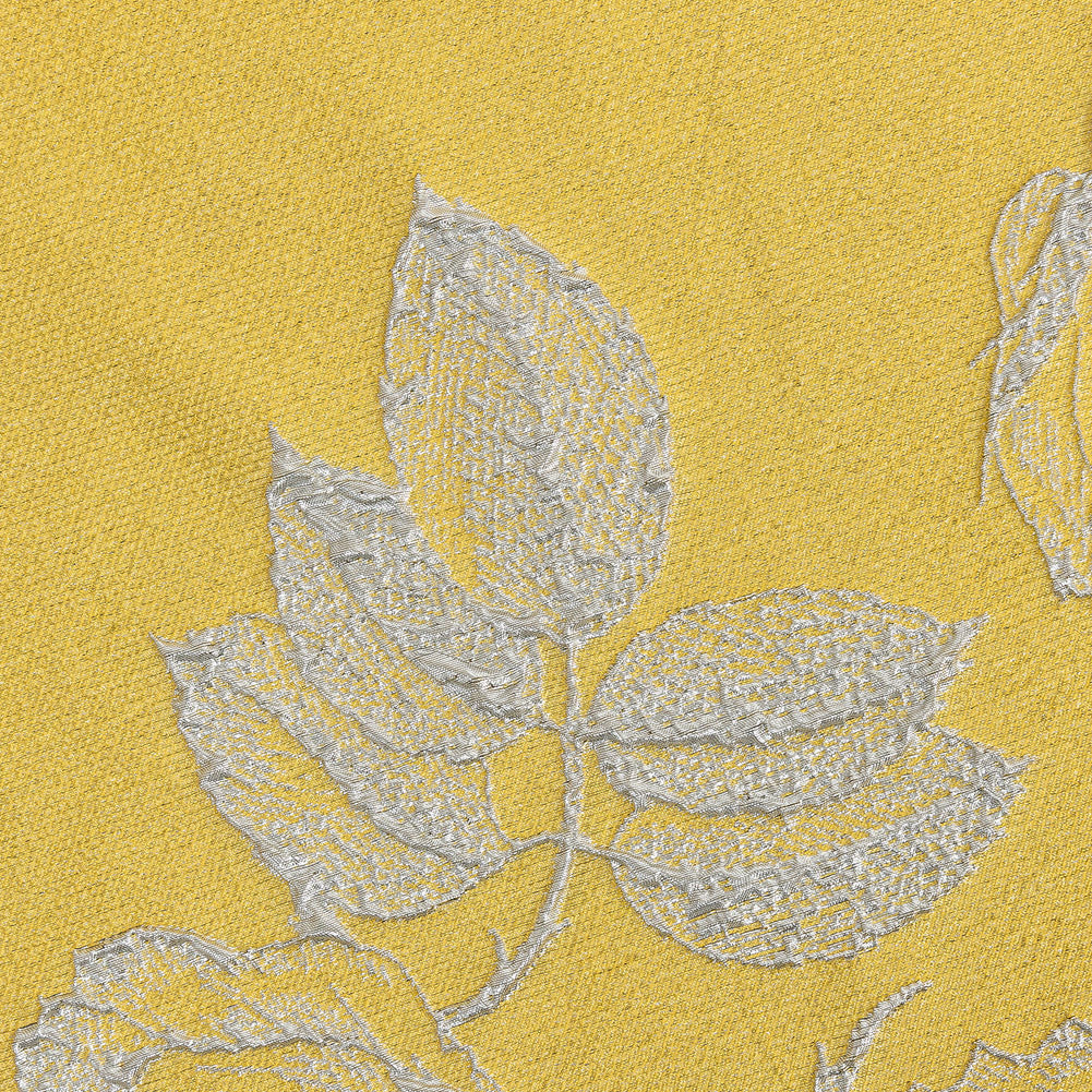 Metallic Silver and Gamboge Floral Luxury Brocade - Joann Fabrics