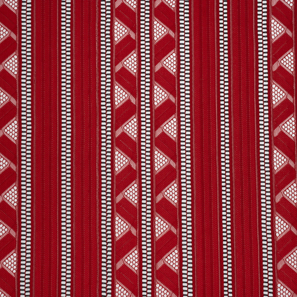 Corded Lace - Red and Black Geometric Stripes - Joann Fabrics