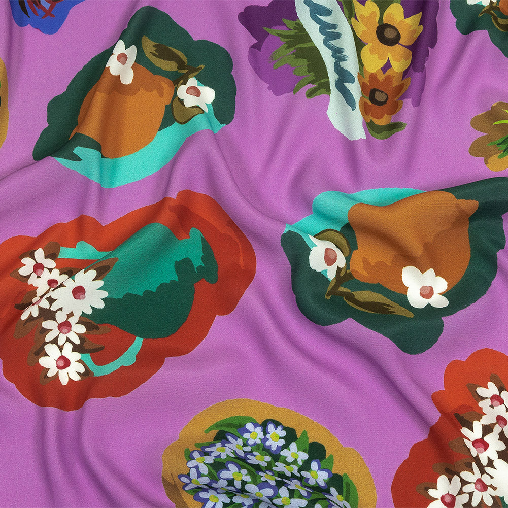 Sustainable Viscose Woven Print - Lavender Herb Cutout Floral Icons - Mood Exclusive Matisse's Muse - Joann Fabrics