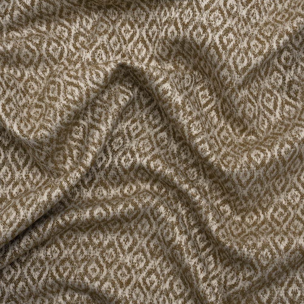 Recycled Polyester and Cotton Drapery Jacquard - Brass Diamond Ogees - British Imported - Joann Fabrics